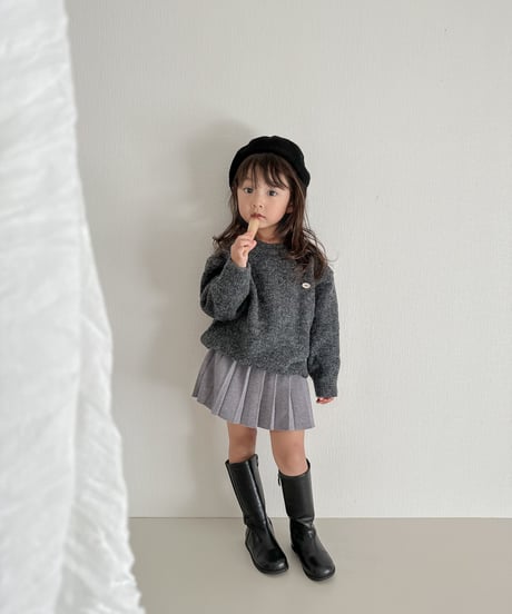 即納mohair crew neck knit