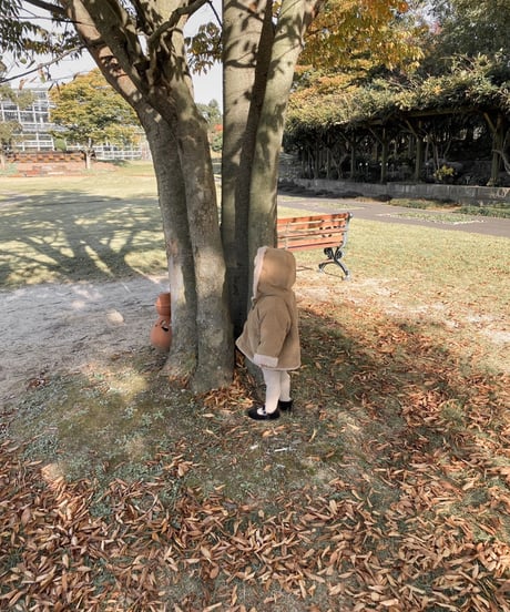 即納baby corduroy boa coat