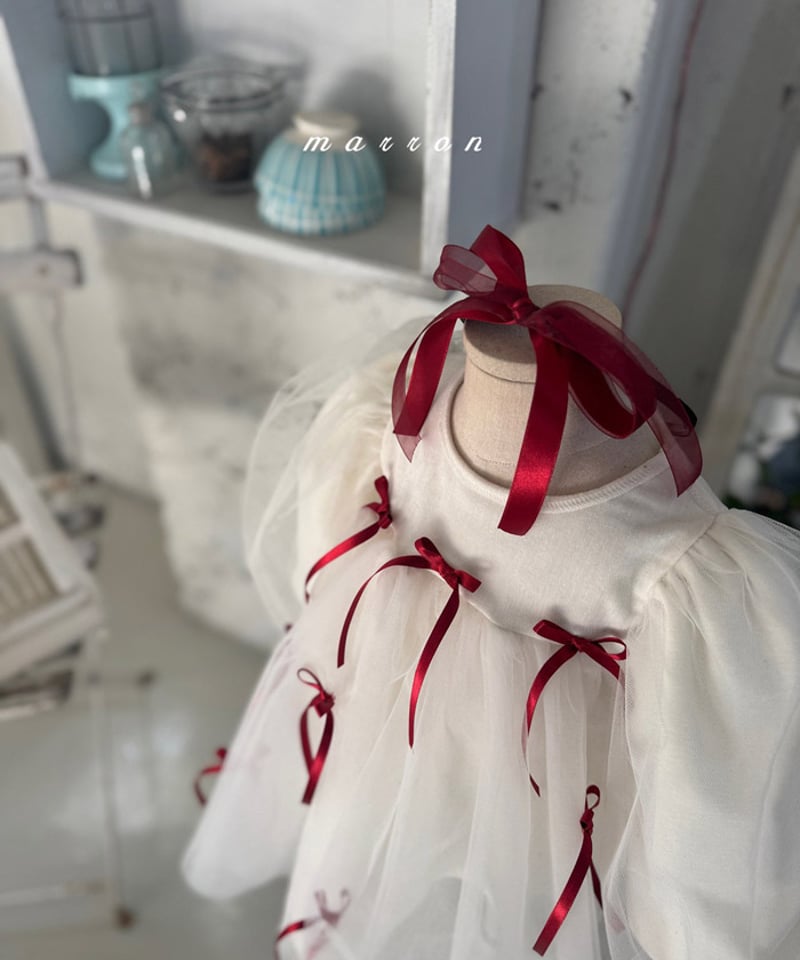 marron リボンドレス　リボンワンピース 即納marron ribbon dress kids size | alli.