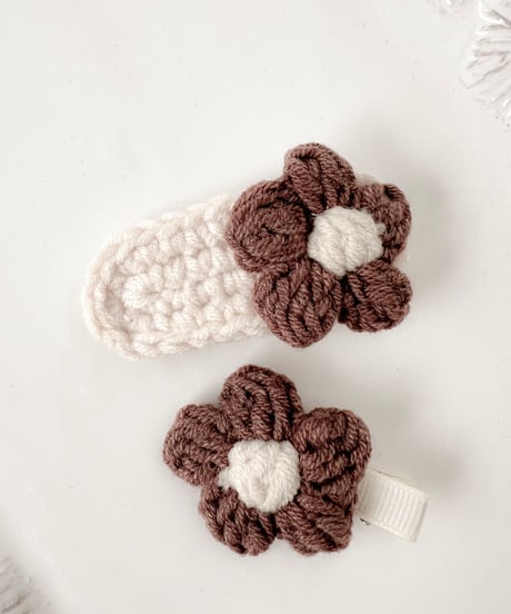 即納 knit flower pin set