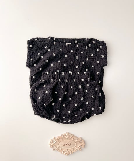 即納sleeveless dot crinkle set up