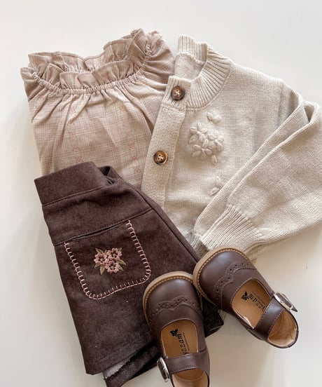 即納 flower stitch cardigan