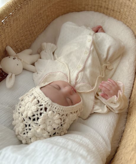 即納monbebe  handmade Knit bonnet