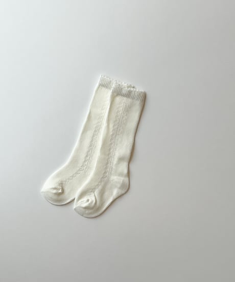 即納baby openwork knee high socks