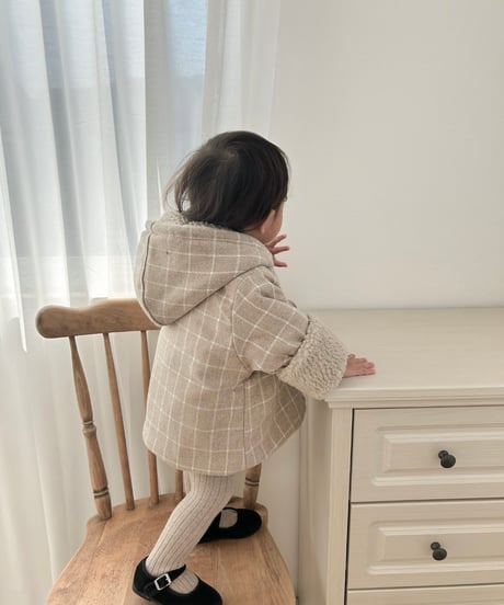 即納 mimi market Check Dumbled hoody