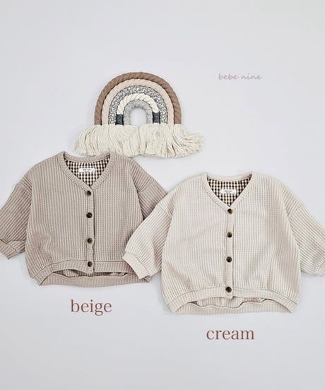 即納Coco waffle cardigan