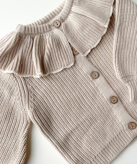 即納ruffle collar  knit cardigan