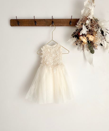 即納flower  motif tulle dress