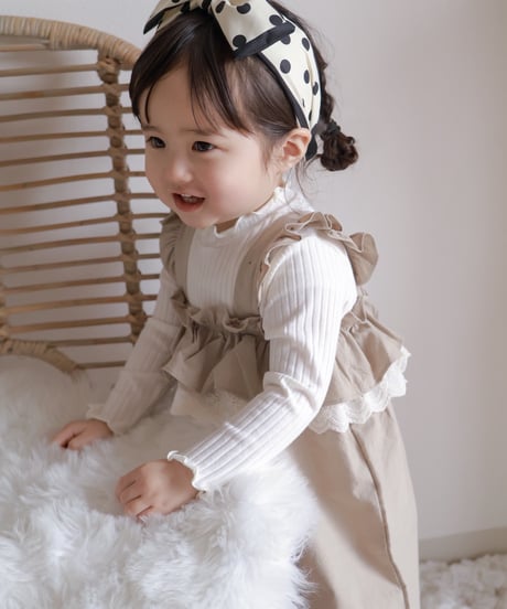 即納ROA Lace ruffle suspender pants