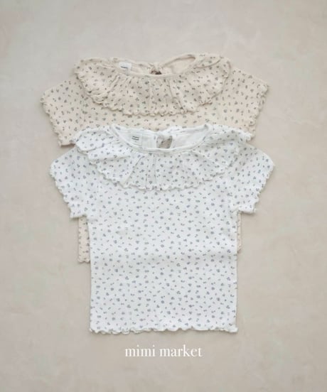 即納mimi market Flora collar tee