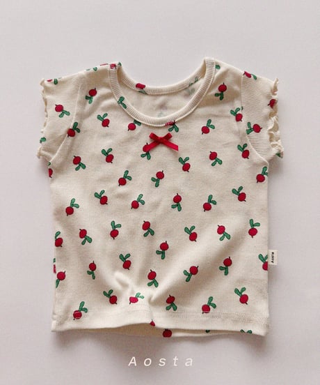 即納aosta Lip ribbon tee