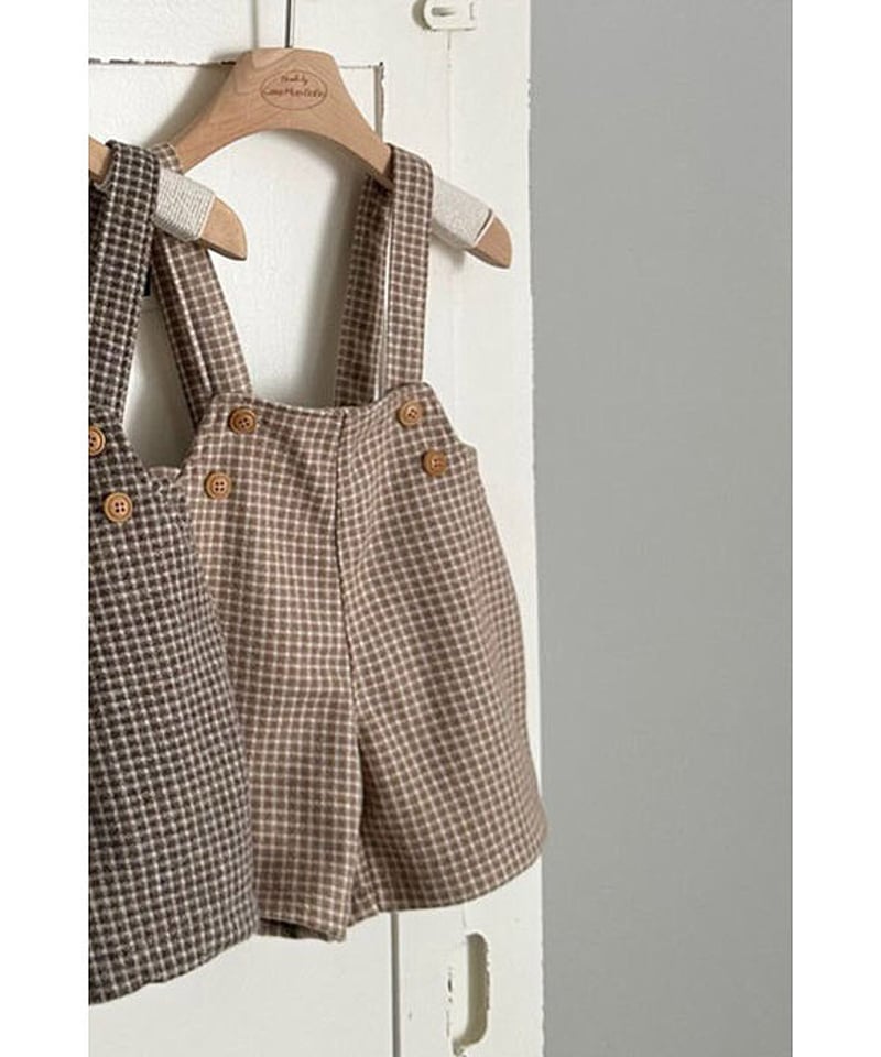即納 monbebe Window check suspender pants | alli.