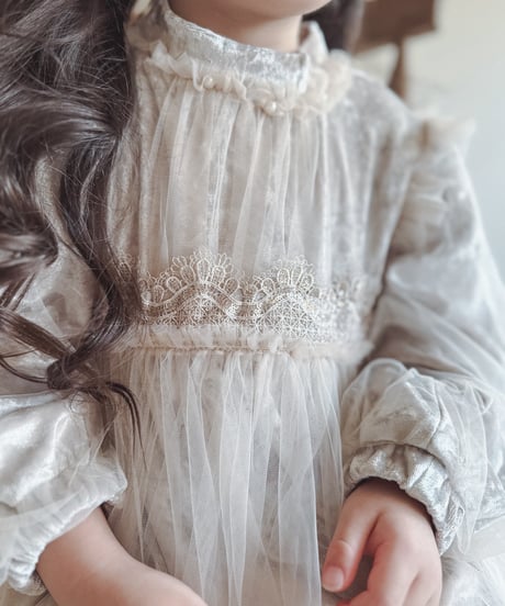 即納Velour x Tulle Winter Dress