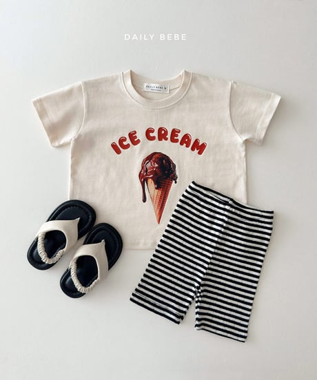 即納 daily bebe Ice cream short-sleeved tee