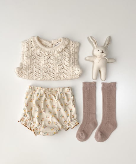 即納baby openwork knee high socks