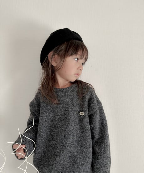 即納mohair crew neck knit