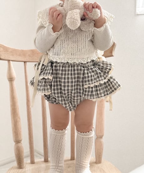 即納  embroidery flower vest
