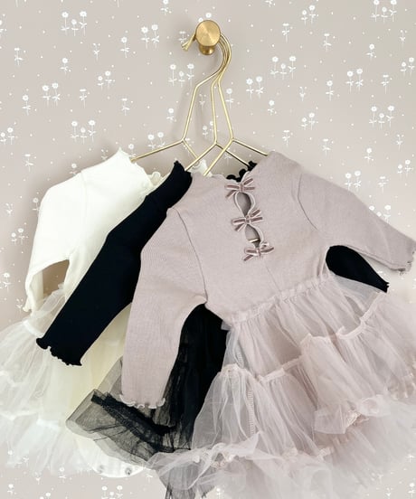 即納monbebe tulle ribbon rompers