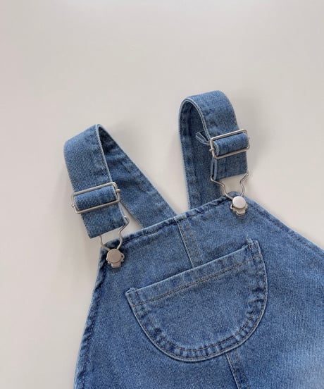 即納 Denim suspender pants