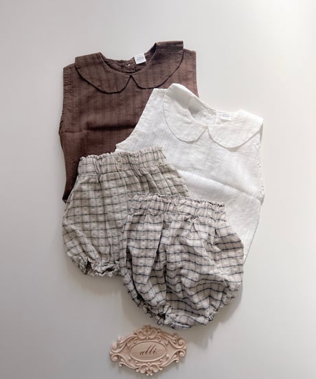 即納mimi market Sleeveless Collar Blouse