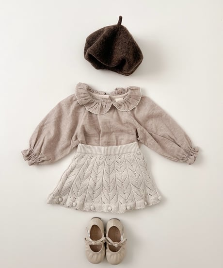即納eyelet knit skirt