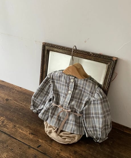 即納 Anne shirley Autumn Plaid Ribbon Blouse set