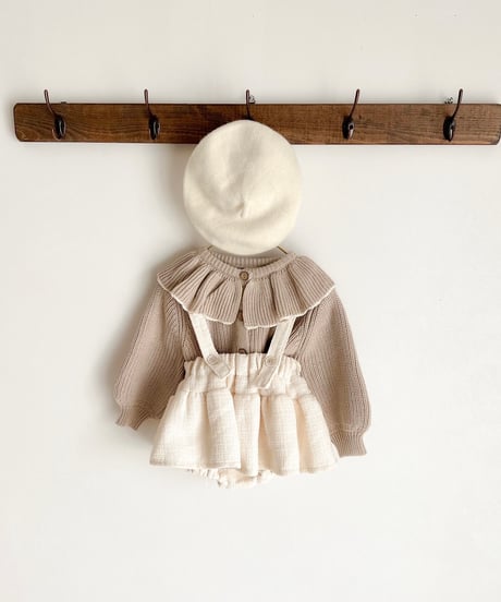 即納ruffle collar  knit cardigan