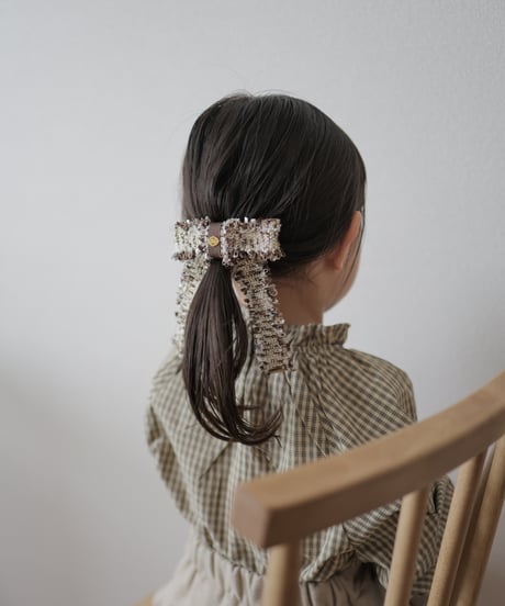 即納Fringe Tweed Hair Clip