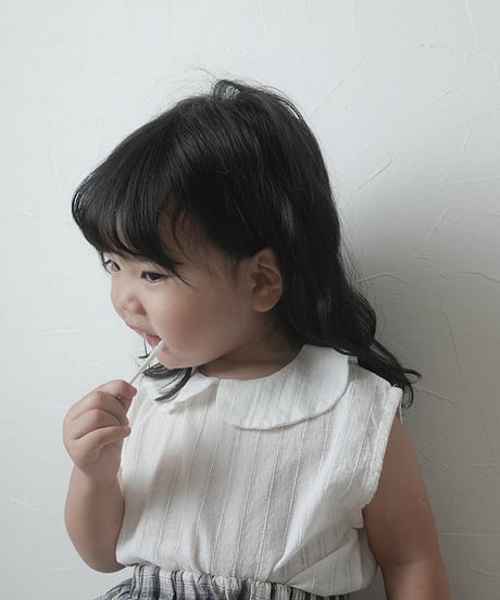 即納mimi market Sleeveless Collar Blouse