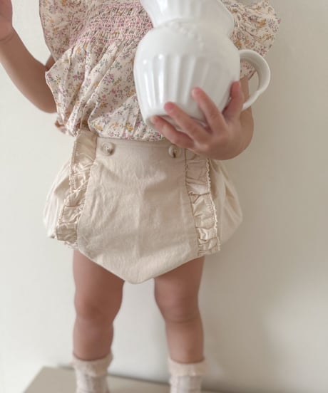 即納shirring frill blouse