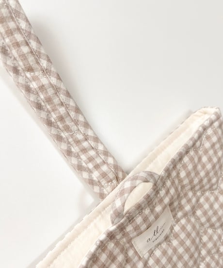 即納Heart quilting shoes bag