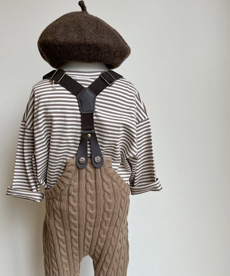 SALE cable knit suspender salopette