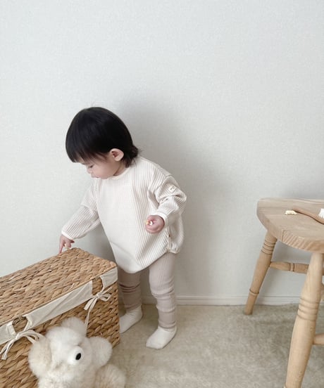 即納The beige eyelet leggings