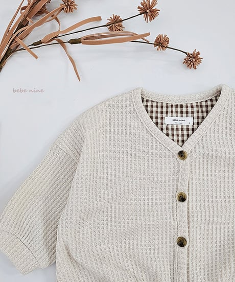 即納Coco waffle cardigan