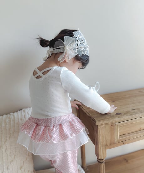 即納 milkbalm Eyelet Cross Back Tee