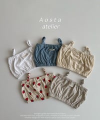予約aosta Linen top blouse