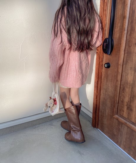 即納pink knit cardigan