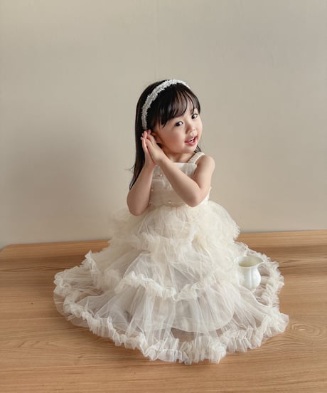 即納sparkling tiered  tulle dress