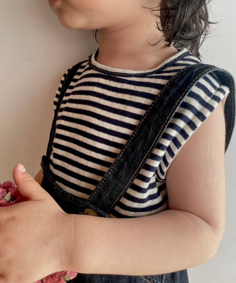 即納monbebe × alli   indigo denim salopette