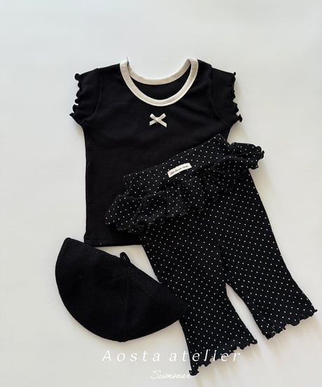 即納aosta Lip ribbon tee
