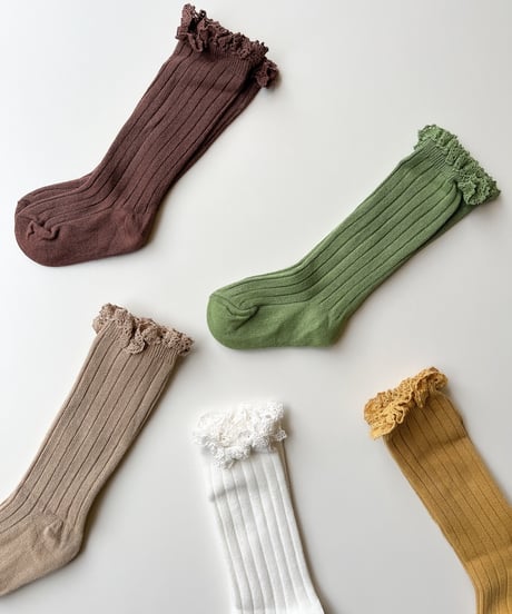 即納 lib frill knee high socks