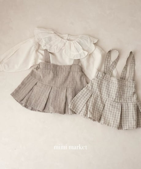 即納 mimi market Check Pleats Skirt