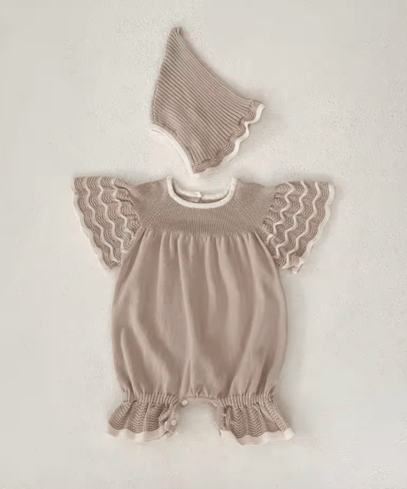 即納wave knit rompers