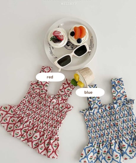 即納melikey Cherry ribbon terking blouse