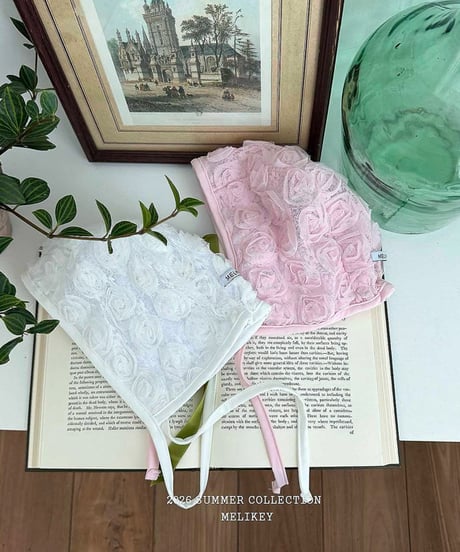 予約 melikey Rose Lace Swim Cap