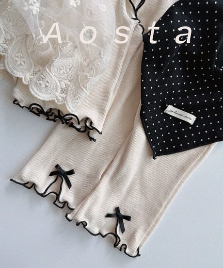 即納aosta Lip ribbon pants