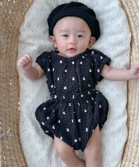 即納sleeveless dot crinkle set up