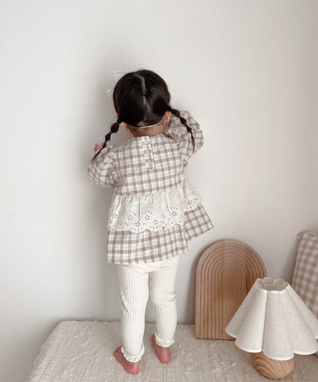 即納Jessica check blouse