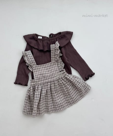 即納back ribbon ruffle collar tee