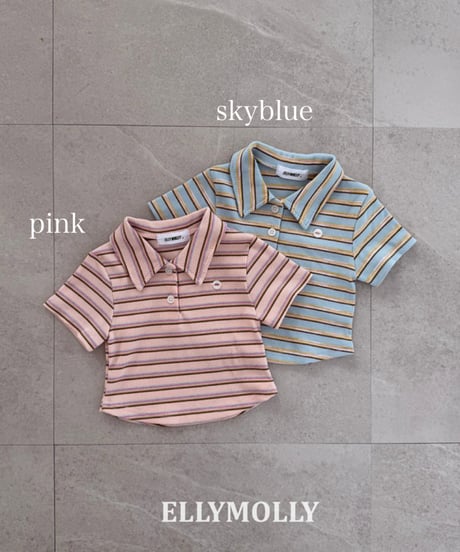 予約Elly Molly Sky collar tee